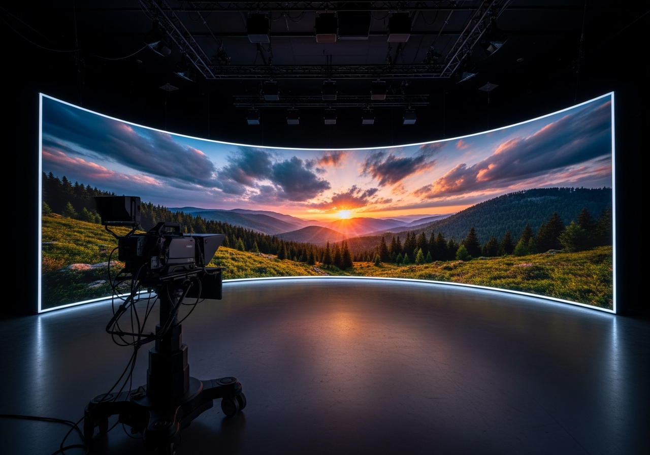 CycPro XR virtual production studio with LED volume and Unreal Engine driven environment
