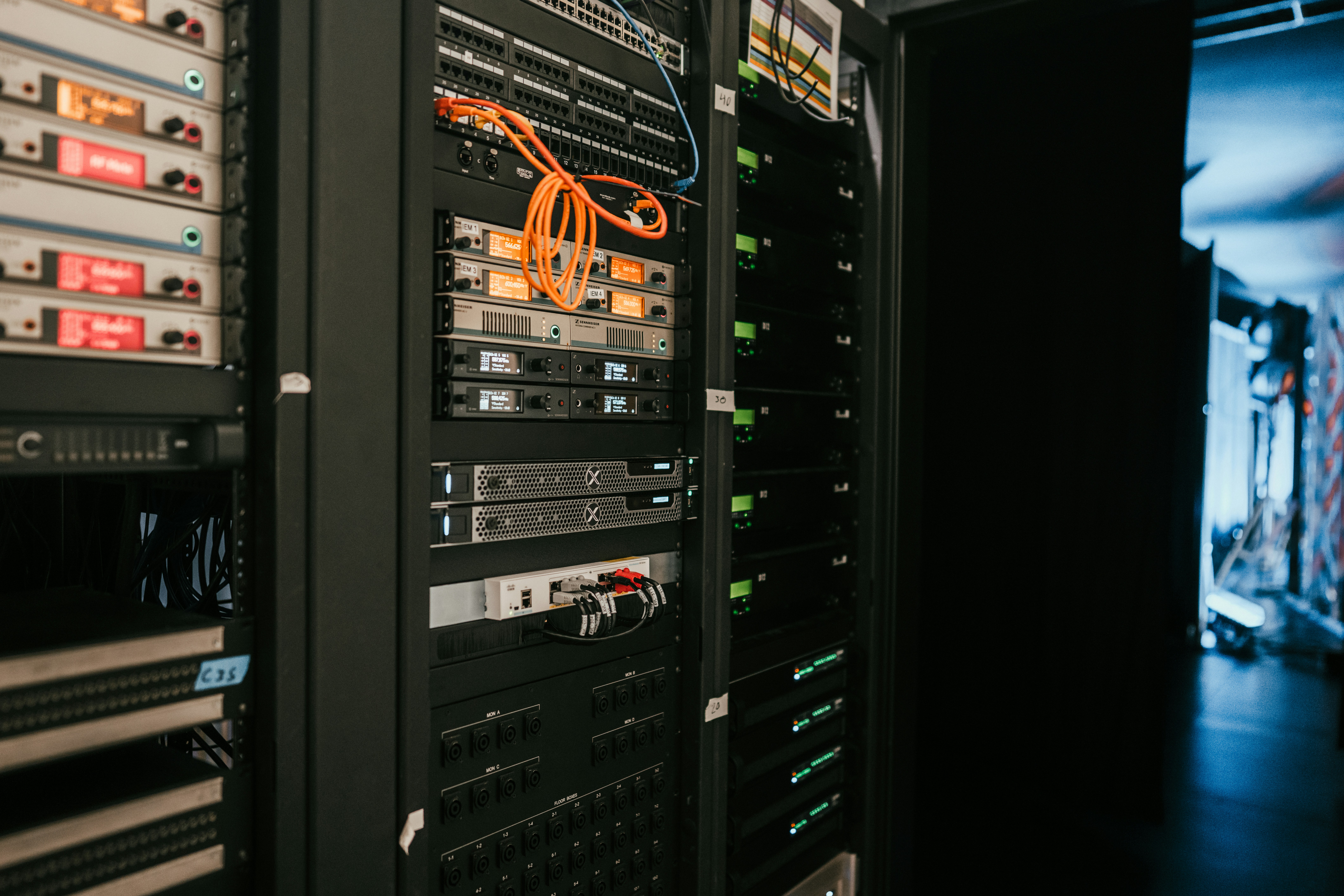 Broadcast rack infrastructure and signal flow systems